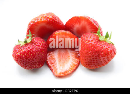 Un mucchio di rosso e delicato di fragole Foto Stock