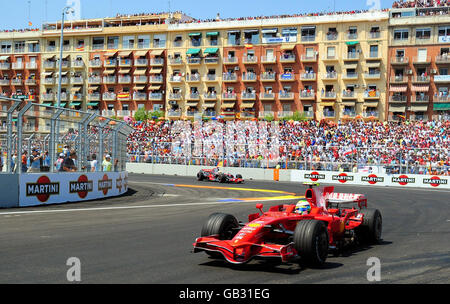 Felipe massa della Ferrari sulla strada per vincere il Gran Premio d'Europa a Valencia, Spagna. Foto Stock