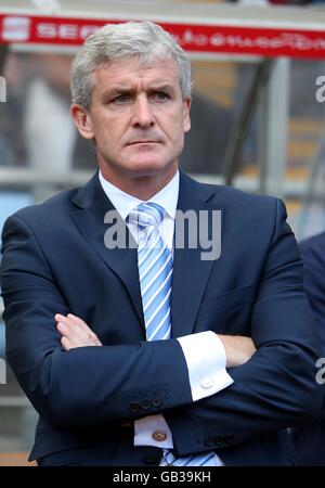 Calcio - Barclays Premier League - Aston Villa v Manchester City - Villa Park. Mark Hughes, responsabile della città di Manchester. Foto Stock