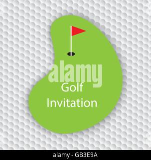 Golf invito flyer card. Golf Green con copyspace sulla pallina da golf seamless pattern. Illustrazione Vettoriale