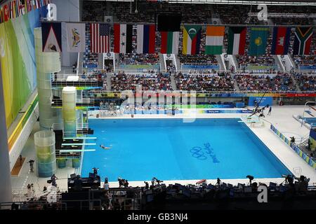 Olimpiadi - Giochi Olimpici di Pechino 2008 - sette giorni. Vista generale del National Aquatics Center dei Giochi Olimpici del 2008 a Pechino, Cina. Foto Stock