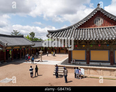 Tempio buddista Bulguksa, Gyeongju, provincia Gyeongsangbuk-do, Corea del Sud, Asia, UNESCO patrimonio dell'umanità Foto Stock