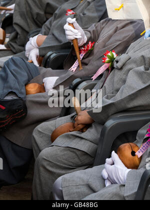 Musicisti alle celebrazioni per il Buddha il compleanno di Andong, provincia Gyeongsangbuk-do, Corea del Sud, Asia Foto Stock