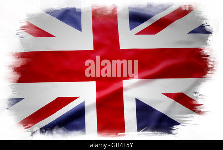 Union Jack flag su sfondo semplice Foto Stock