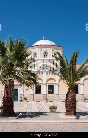 Cattedrale della Trasfigurazione di Gesù Cristo, Pothia (Pothaia), Kalymnos, del Dodecaneso, Egeo Meridionale Regione, Grecia Foto Stock