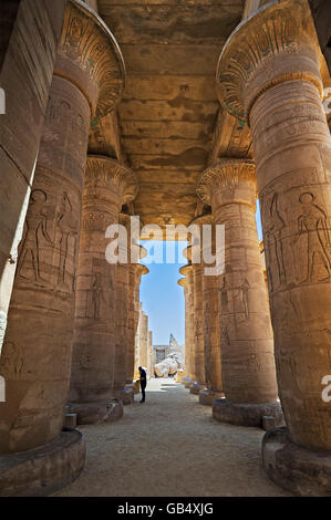 Arcade, Ramesseum Tempio di Luxor, Egitto Foto Stock