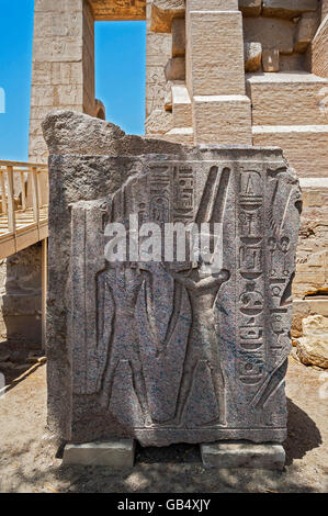 Il bassorilievo al Ramesseum Tempio di Luxor, Egitto Foto Stock