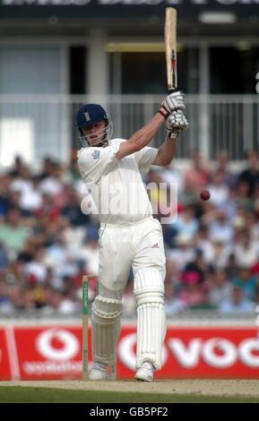 Cricket - Npower Fifth Test - Inghilterra / Sud Africa - Day Four. Andrew Flintoff, inglese, ha colpito altre quattro manches Foto Stock