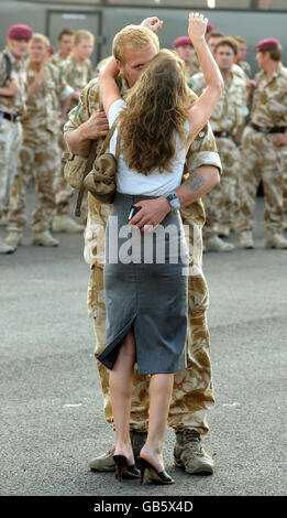 Paracadutisti di ritorno dall' Afghanistan Foto Stock