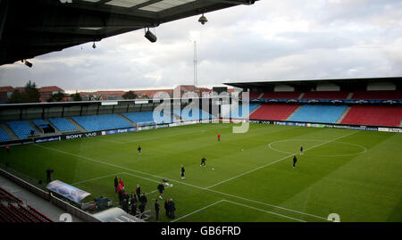 I giocatori del Manchester United si allenano durante una sessione di allenamento all'Energi Nord Arena di Aalborg, Danimarca. Foto Stock