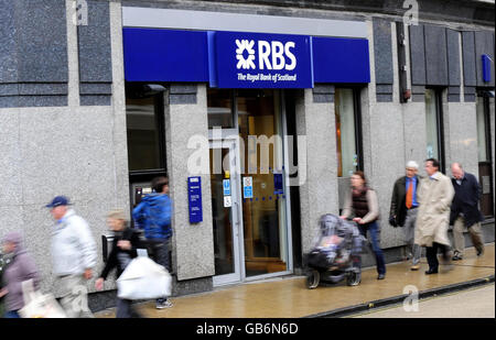 Crisi economica. Una visione generale di una sede della Royal Bank of Scotland a York. Foto Stock