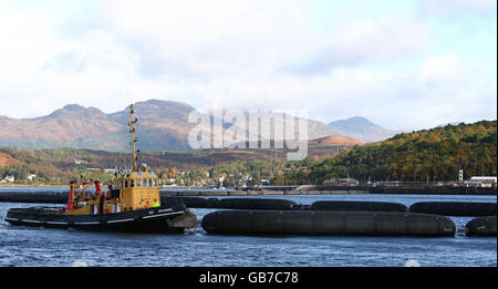 Il Segretario della Difesa visite Faslane Base Navale Foto Stock