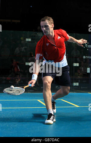 Squash - Campionati Mondiali di Squash Hi-Tec 2008 - Centro Nazionale di Squash. Gregory Gaultiter, Francia Foto Stock