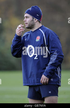 Rugby Union - Inghilterra Training - Penny Hill Park Hotel - Surrey. La Pasqua del Nick dell'Inghilterra durante una sessione di addestramento al Penny Hill Park Hotel, Bagshot, Surrey. Foto Stock