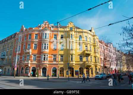 Sokolovska street, Karlin district, Praga, Repubblica Ceca Foto Stock
