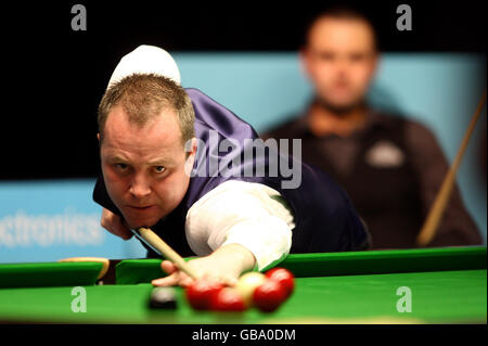 Snooker - Campionati Maplin UK - Day Six - The International Centre - Telford. John Higgins nella partita finale del quarto durante il campionato britannico Maplin all'International Centre di Telford. Foto Stock