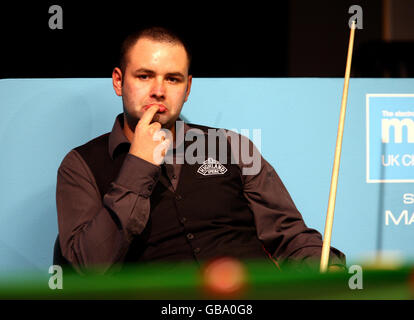 Snooker - Campionati Maplin UK - Day Six - The International Centre - Telford. Stephen Maguire nel quarto finale della partita durante il campionato britannico Maplin presso l'International Centre di Telford. Foto Stock