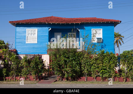 Blu casa particular a Varadero, Cuba Foto Stock