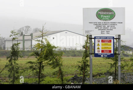 Millstream Power Recycling Limited, Co Carlow, in quanto le indagini hanno rivelato breadcrumb utilizzati in un mangime distribuito dal fornitore autorizzato hanno dimostrato di essere positivi per i contaminanti vietati. Foto Stock