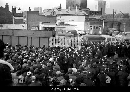 Politica inglese - Scioperi - Sciopero dei minatori - Birmingham - 1972 Foto Stock