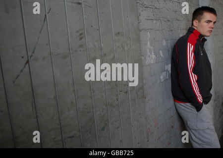 Boxing - Frankie Gavin lavorare fuori sessione - Arnies Palestra Foto Stock