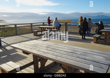 Piattaforma di Osservazione, Newborough Spiaggia e foresta, Foto Stock