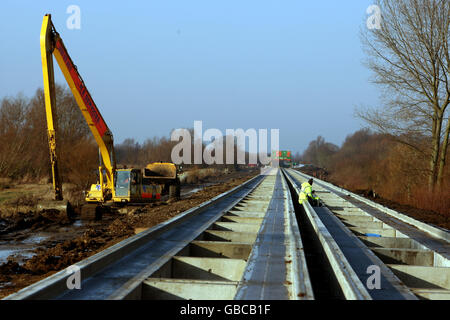 Il bus guidato di Cambridge, cantiere a Fen Drayton, Cambridgeshire. PREMERE ASSOCIAZIONE foto. Foto data Martedì 3 febbraio 2009. Il credito fotografico dovrebbe leggere Chris Radburn/PA Wire. Foto Stock