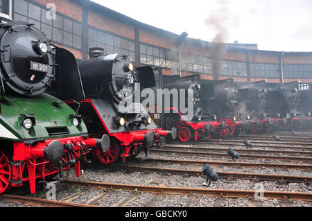 Steamengines, enginehouse, Dresda, Sassonia, Germania Foto Stock