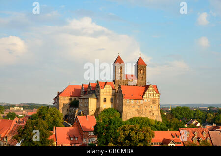 Kirche, Romanik, UNESCO-Welterbe, Stiftskirche, san Servazio, 10.Jh., Quedlinburg, Sachsen-Anhalt, Deutschland Foto Stock