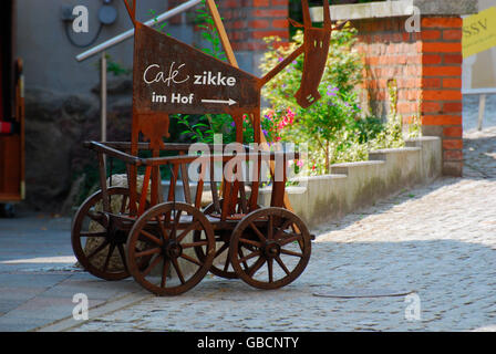 Sommer, Seebad, Bad Doberan, Hinweis, Leiterwagen, Meclenburgo-Pomerania Occidentale, Germania Foto Stock