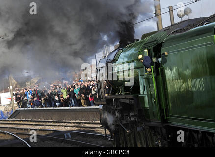 Ri-Nascita della linea ferroviaria potenza vapore Foto Stock