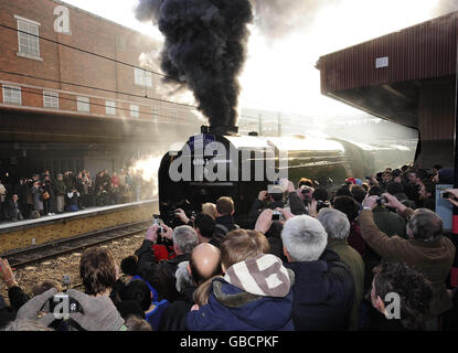 Ri-Nascita della linea ferroviaria potenza vapore Foto Stock