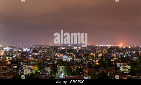 Patan e Kathmandu città di notte in Nepal Foto Stock
