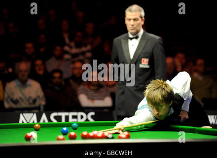 Snooker - Masters 2009 - Day 2 - Wembley Arena. Judd Trump gioca un colpo durante i Masters alla Wembley Arena, Londra. Foto Stock