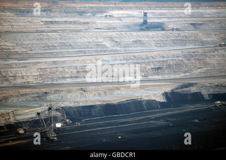 Hambach a cielo aperto della miniera di lignite, Elsdorf, Renania settentrionale-Vestfalia (Germania). Foto Stock