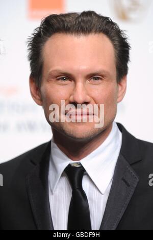 Christian Slater al British Academy Film Awards 2009 presso la Royal Opera House di Covent Garden, nel centro di Londra. Foto Stock