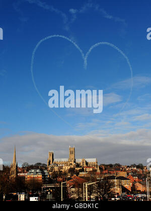 I preparativi per il giorno di San Valentino Foto Stock