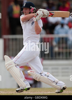 L'inglese Paul Collingwood colpisce fuori durante il terzo test al campo di ricreazione di Antigua, St Johns, Antigua. Foto Stock