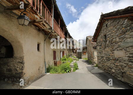 Bonneval-sur-Arc village, il Parco Nazionale della Vanoise, Alpi del Nord, Savoie, Francia Foto Stock