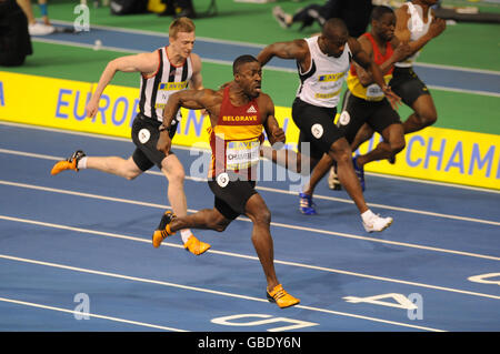 Atletica - Aviva European Indoor Trials and UK Championships - Sheffield. La Gran Bretagna Dwain Chambers vince la finale di 60m Foto Stock