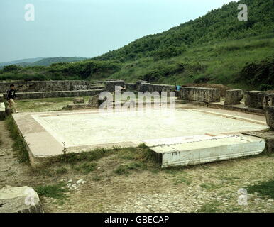 Geografia / viaggio, Grecia, Vergina (Aigai), palazzo sito dei re macedoni, camera con mosaico pavimento, fine IV secolo AC, circa 1990, diritti aggiuntivi-clearences-non disponibile Foto Stock