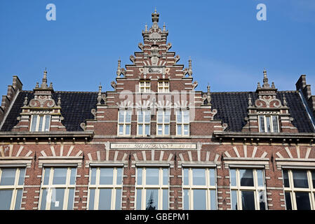 Edifici storici, Grote Markt, Haarlem, Olanda Settentrionale, Paesi Bassi / Olanda, case a timpano Foto Stock