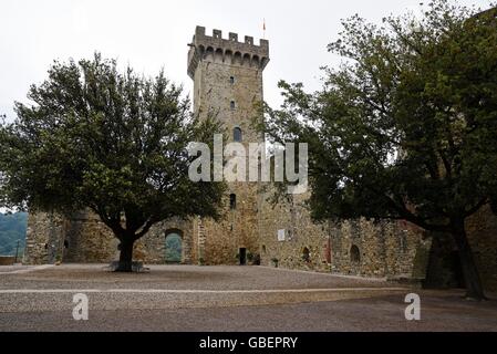 Castello, Castelnuovo Magra, provincia della Spezia, Liguria, Italia Foto Stock