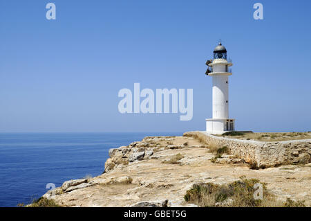 Cap de Barbaria, faro, Formentera, Pityusen, Baleari, Spagna Foto Stock