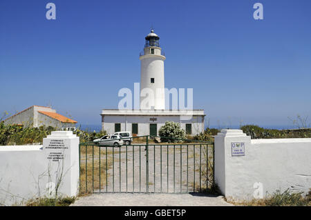 Faro de La Mola, faro, Formentera, Pityusen, Baleari, Spagna Foto Stock