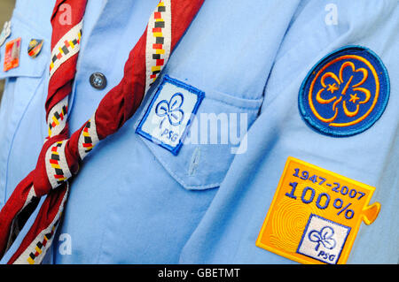 Maglietta, sciarpa, ingranaggio, badge, PSG Associazione tedesca di scoutismo cattolico, Girl Scouts, Germania Foto Stock
