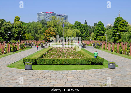 Piazza Europa, sculture, Parco Herastrau Bucarest, Romania Foto Stock