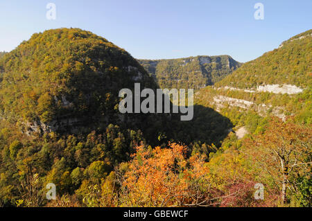 Loue valley, Ornans, Besancon, Doubs, Franche-Comte, Francia Foto Stock