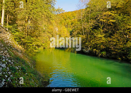 Fiume Loue, Ouhans, Departement Doubs, Franche-Comte, Francia Foto Stock