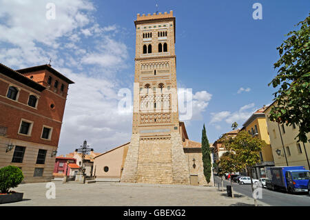 Torre de San Martin, stile mudéjar, architettura, Teruel Aragona, Spagna Foto Stock